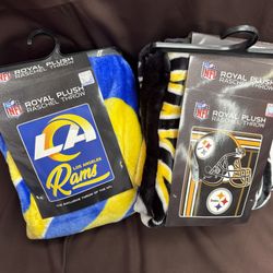 Raiders Chiefs 49ers Cowboys Steelers Rams Bears Dodgers Throw Blankets