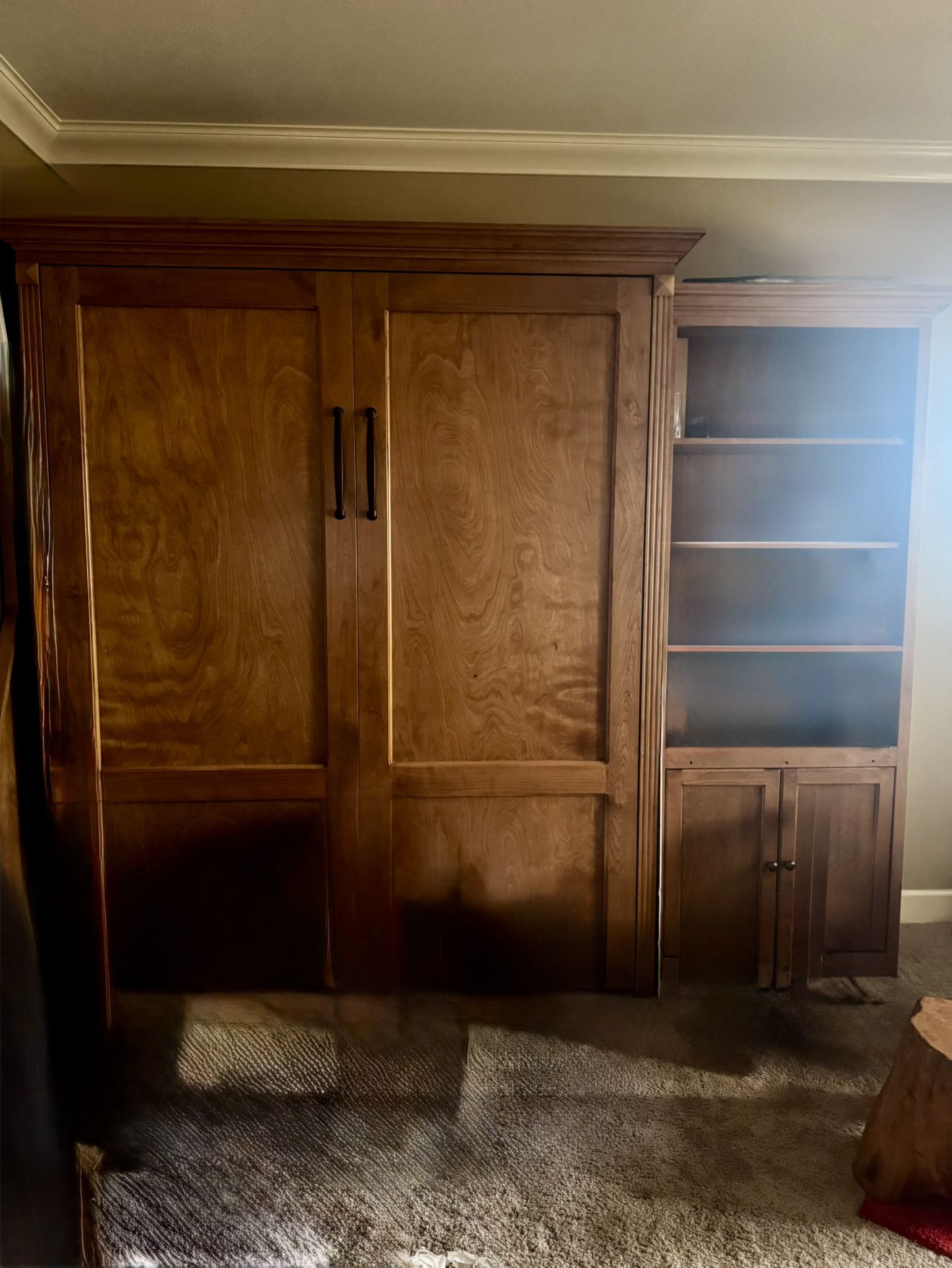 Murphy Wall Bed With Bookcase And Side Desk Table