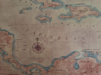Mapa del caribe 36x30"