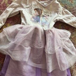 Disney Cotton Knit Top And Net Skirt Dress . Size 3/4 , $8