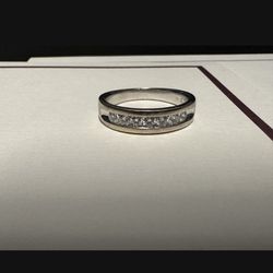 Men’s Ring - 14K White Gold With Seven Diamonds