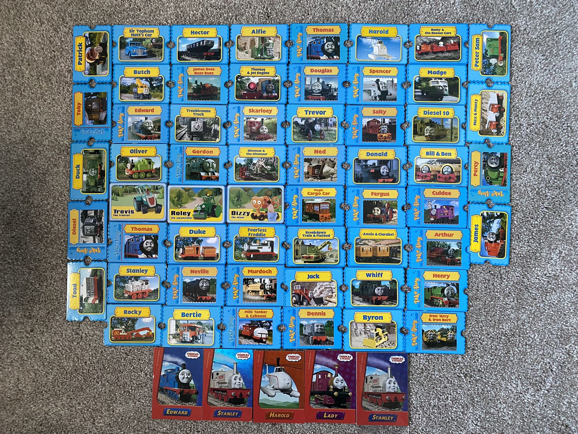 Thomas And Friends Take Along Train Collectors Cards Lot Of 62 Cards + Booklets