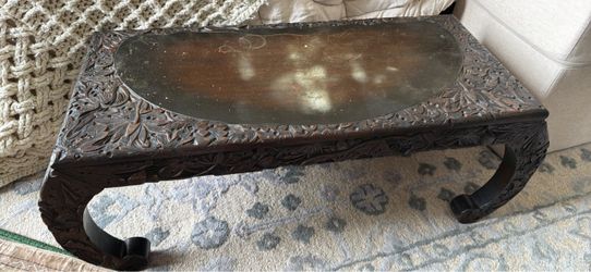 Antique Carved Wooden Coffee Table