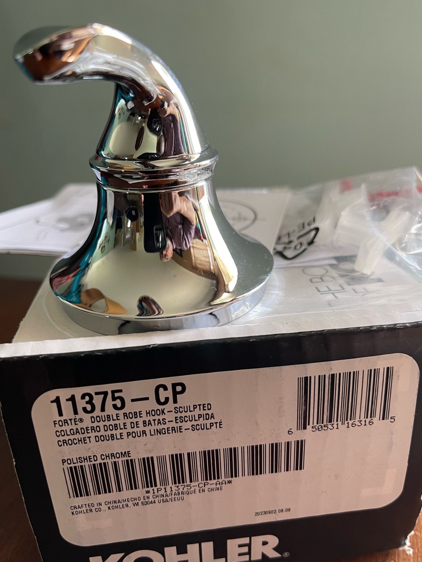 KOHLER FORTE DOUBLE ROBE HOOK