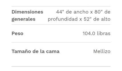 Cama twin color negro