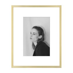 Golden State Art - 8x10 Aluminum Picture Frame - With Mat For 5x7 Photo Or Without Mat For 8 X 10 Photo - Real Glass Cover - Simple And Elegant Decor