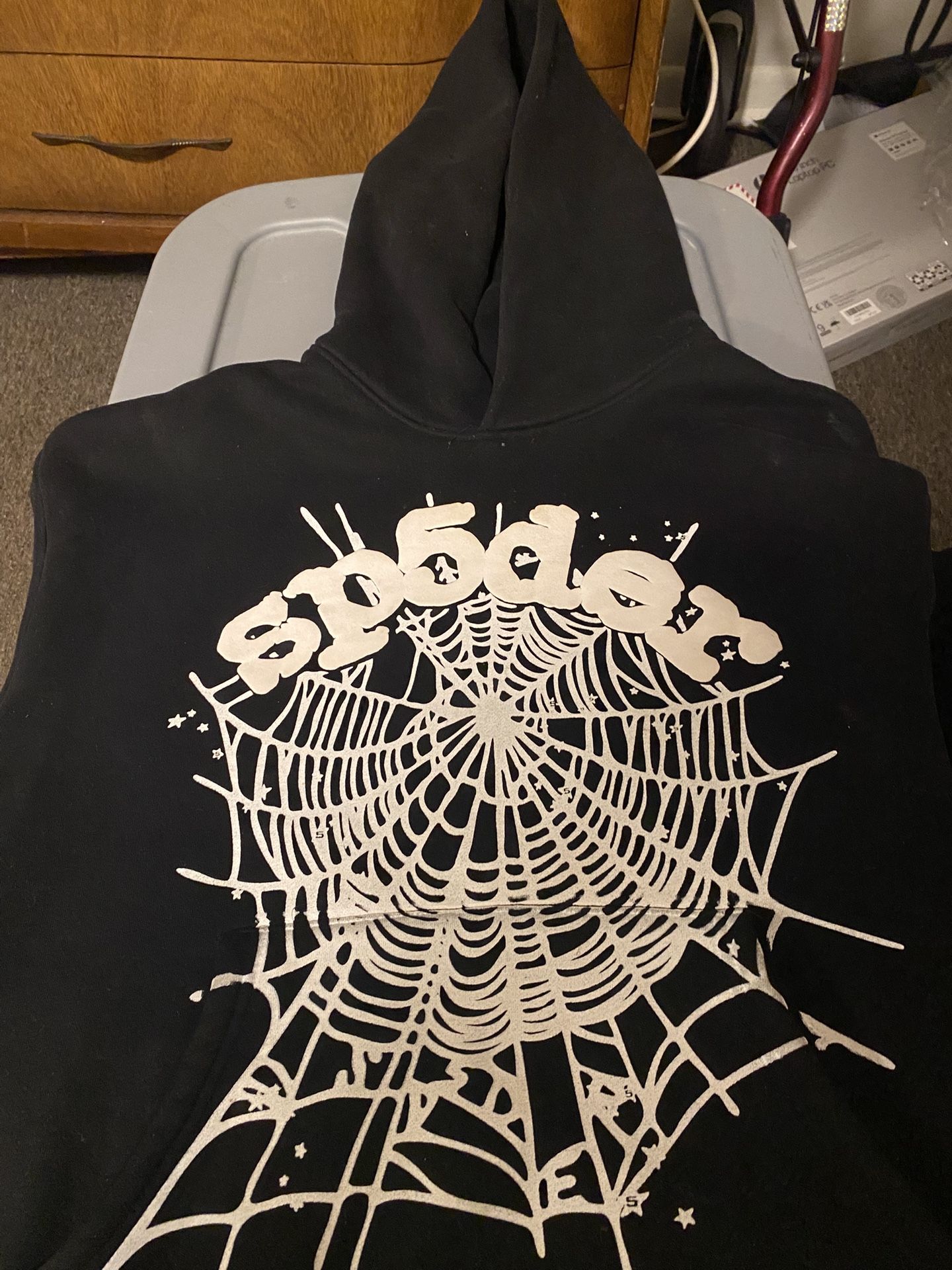 Black And White Spider Hoodie (Size Medium)