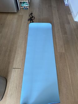 Athletic Works Exercise Mat 73 x 24in, 10mm, Blue + Carry Strap - LA Delivery