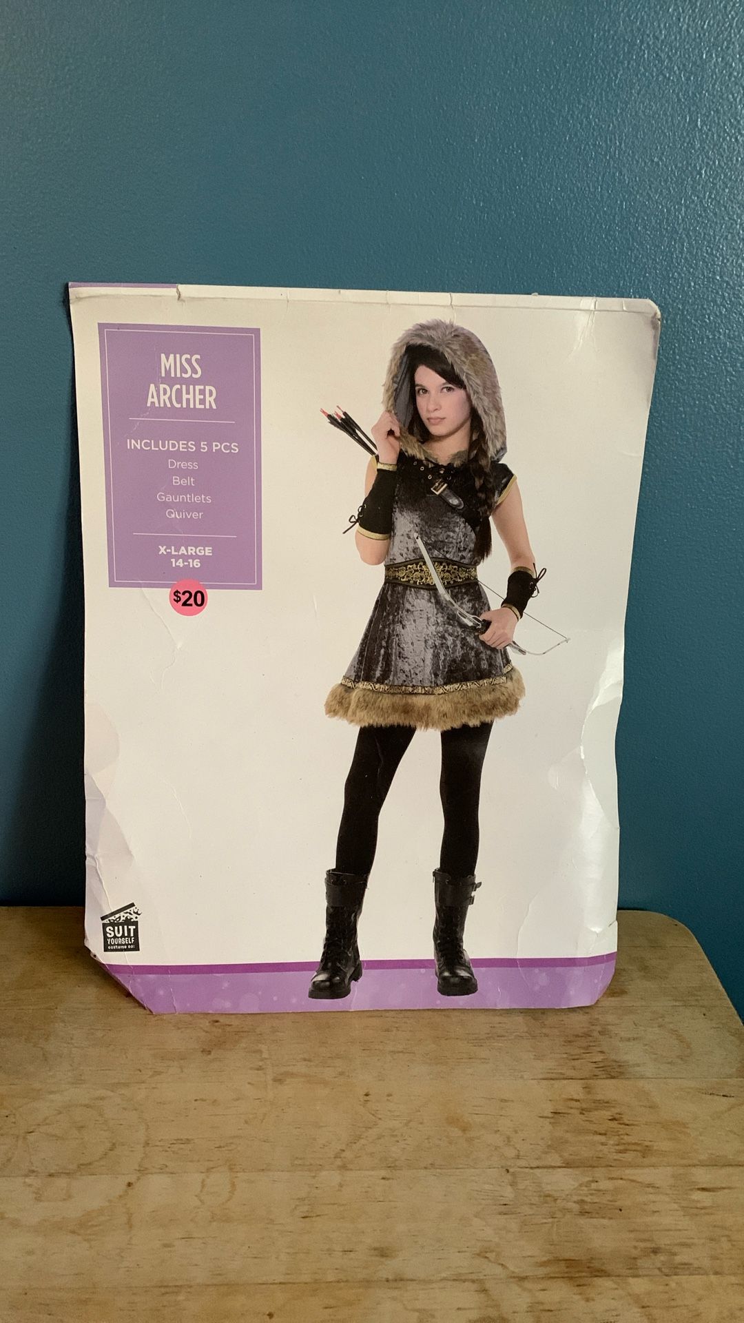 HALLOWEEN ROBIN HOOD HUNTER ARCHER THE HUNGER GAMES KATNISS KIDS SIZE XL 14-16 COSTUME