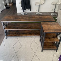 Entertainment Stand + Side Table