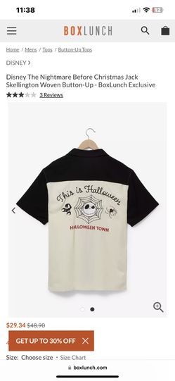 Disney The Nightmare Before Christmas Jack Skellington Woven Button-Up