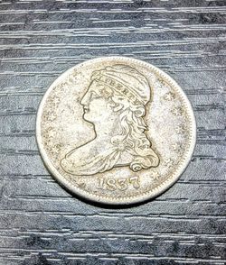 1837 Capped Bust Half Dollar Silver Coin -cash local pickup angleton