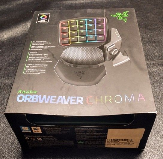 Brand New Sealed Razer Orbweaver Chroma Adjustable Mechanical Gaming Keypad - Left.