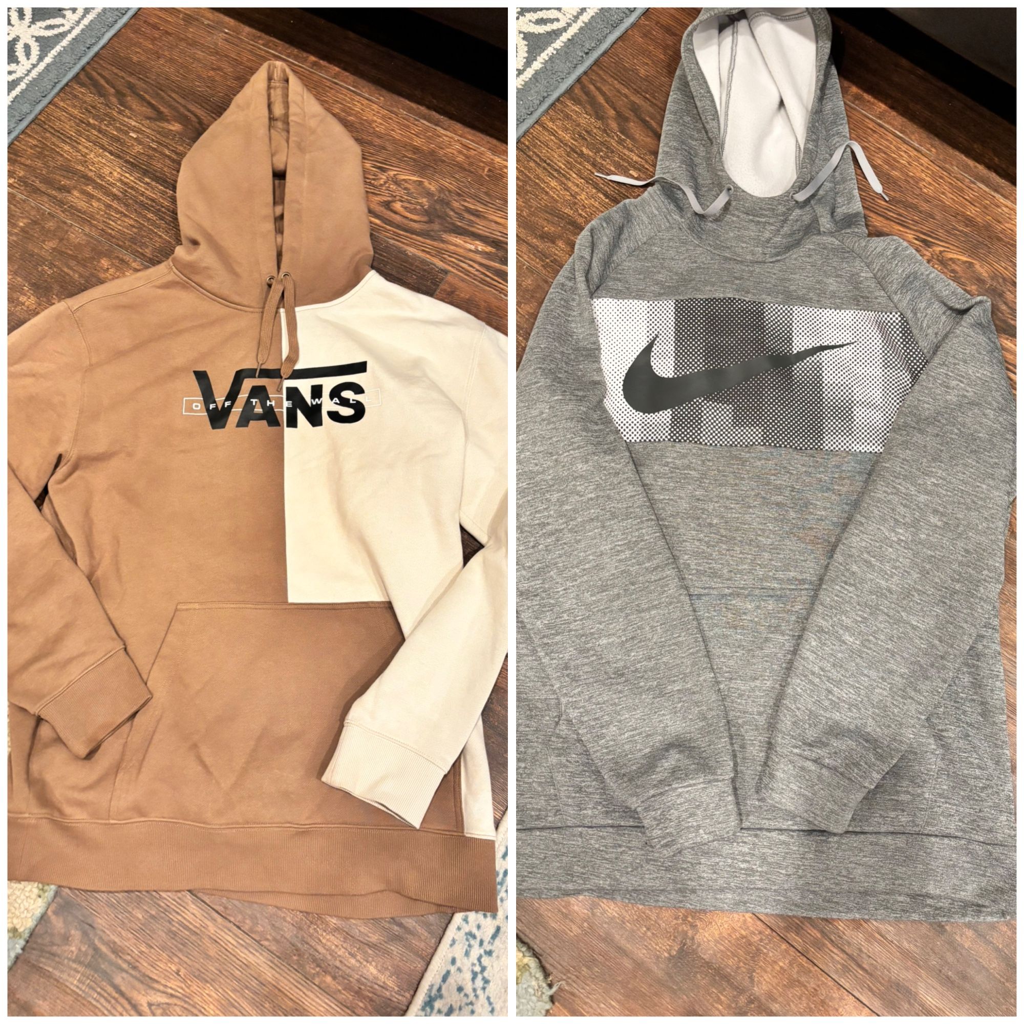 Mens Hoodies Nike And Vans Size Large $20 Each. Located in Murray cash/Venmo.
