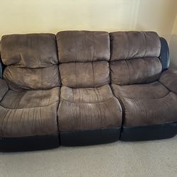 Brown Reclining Sofa Set 3-seater & Loveseat