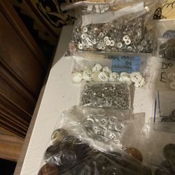 Vintage Sewing Supplies Lot: Buttons, (33   Bag)