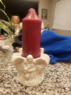 Christmas Angel Candle Holder With Candle