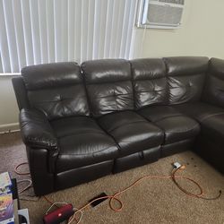 Brown Leather Couch.  Condition Is Good  Need To Sell ASAP . Asking For $800  But  negotiable. 