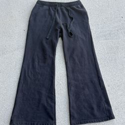 flared heavyweight jet black sweatpants