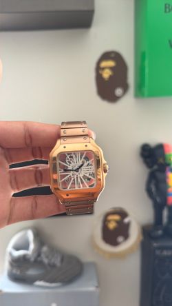 Santos Rose Gold Skeleton Cartier