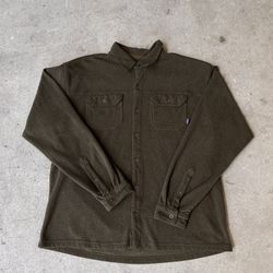 Patagonia Fleece Olive Button Up Shirt