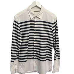 Burberry Brit White Striped Cotton long  Sleeve Alistair  shirt medium