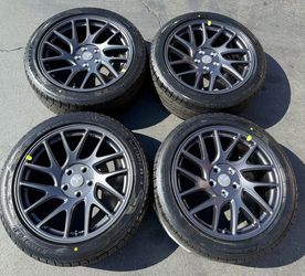 18” Tesla Model 3 Photon Wheels Original Tesla Rims & Tire Package High Tread NEW Dunlop Tires & TPMS