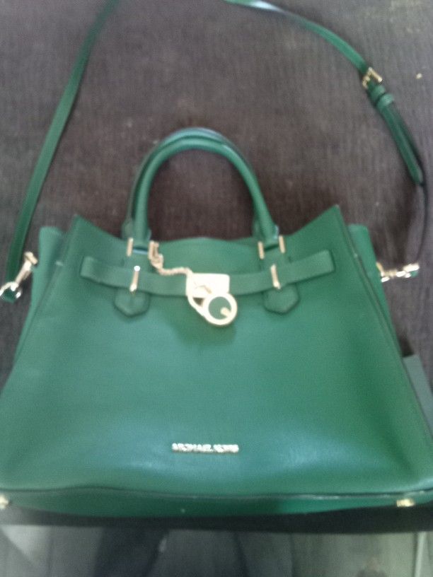 Michael Kors Hamilton Medium Satchel Shoulder Bag Jewel Green