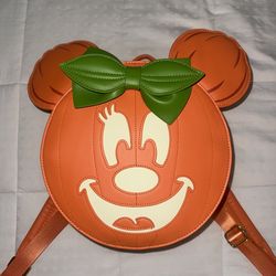 LOUNGEFLY - Minnie Mouse Glow In The Dark Pumpkin Backpack