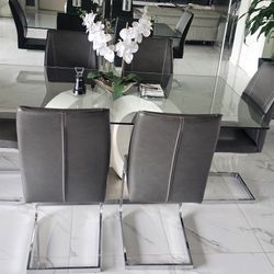 Modern Dinnig Table Set 6 Chairs