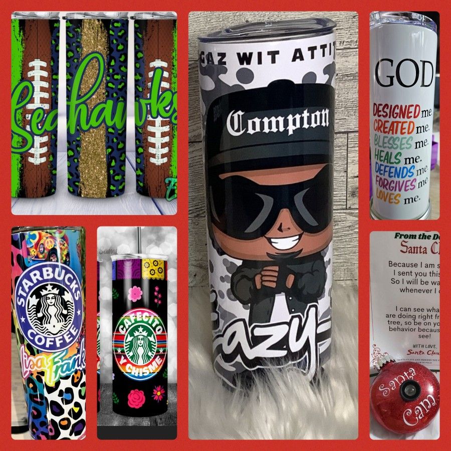 Tumblers, Cups, Mouse Pads And More  Prices Start At 12.00