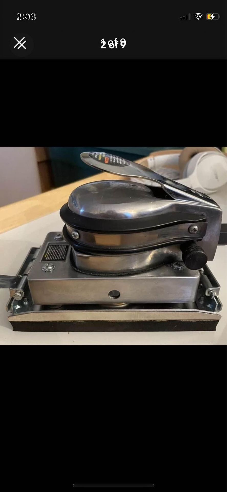 Central Pneumatic Air Orbital Jitterbug Reduced Vibration Sander 90115 CLEAN