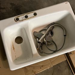 Cast Iron Kitchen Sink With Faucet 