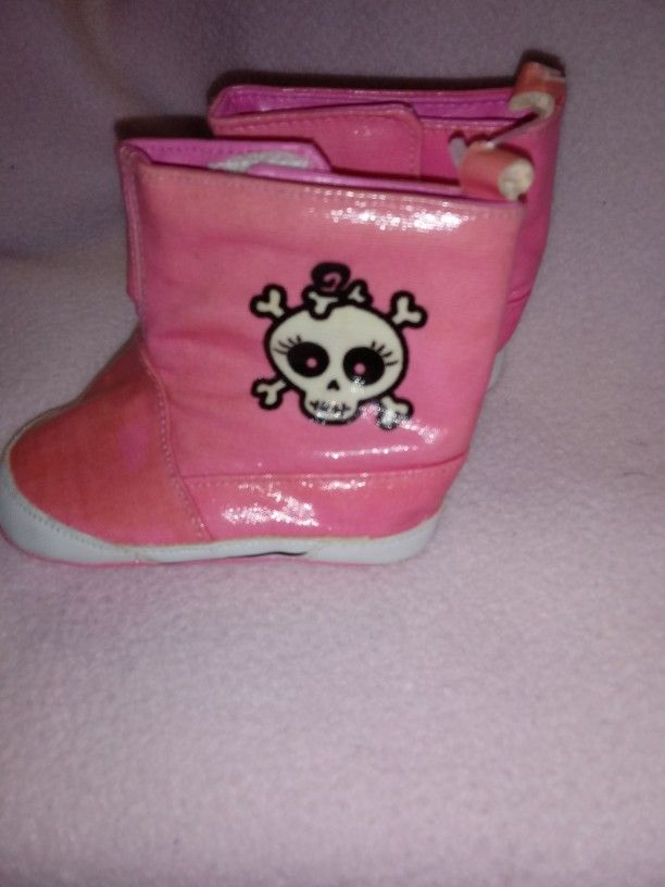 Pink Skull Boots