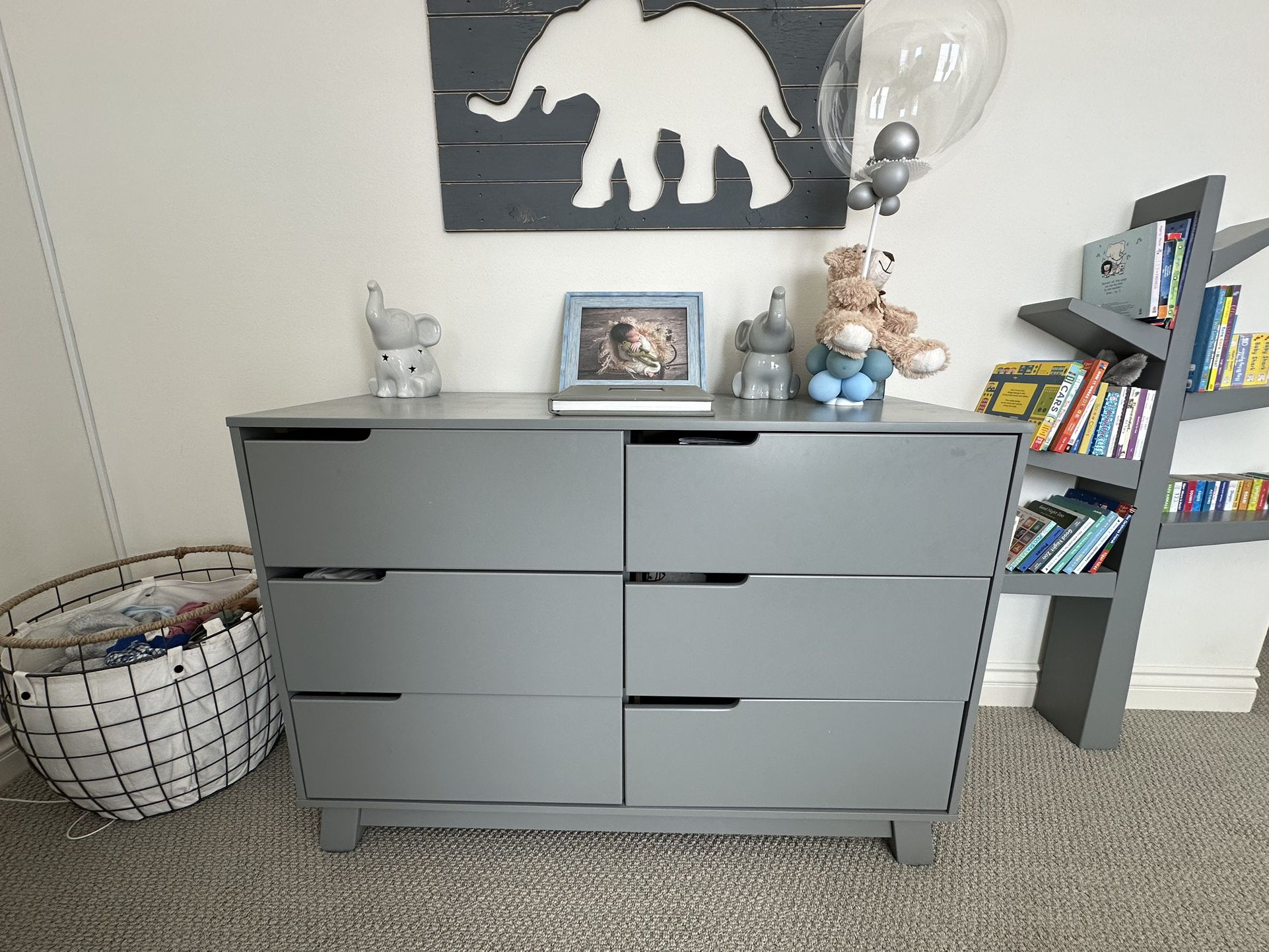 Hudson 6-Drawer Assembled Double Dresser Gray - Toddler Baby Kids Room