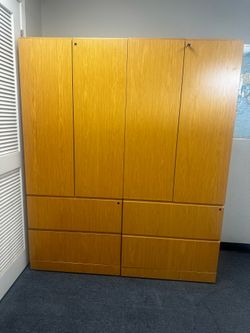 KNOLL “OFFICE/HOME FILE CABINET 2 DRAWERS LATERAL WOODEN COMBO STORAGE CABINET