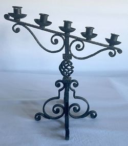 Vintage medieval/gothic wrought iron candle holder