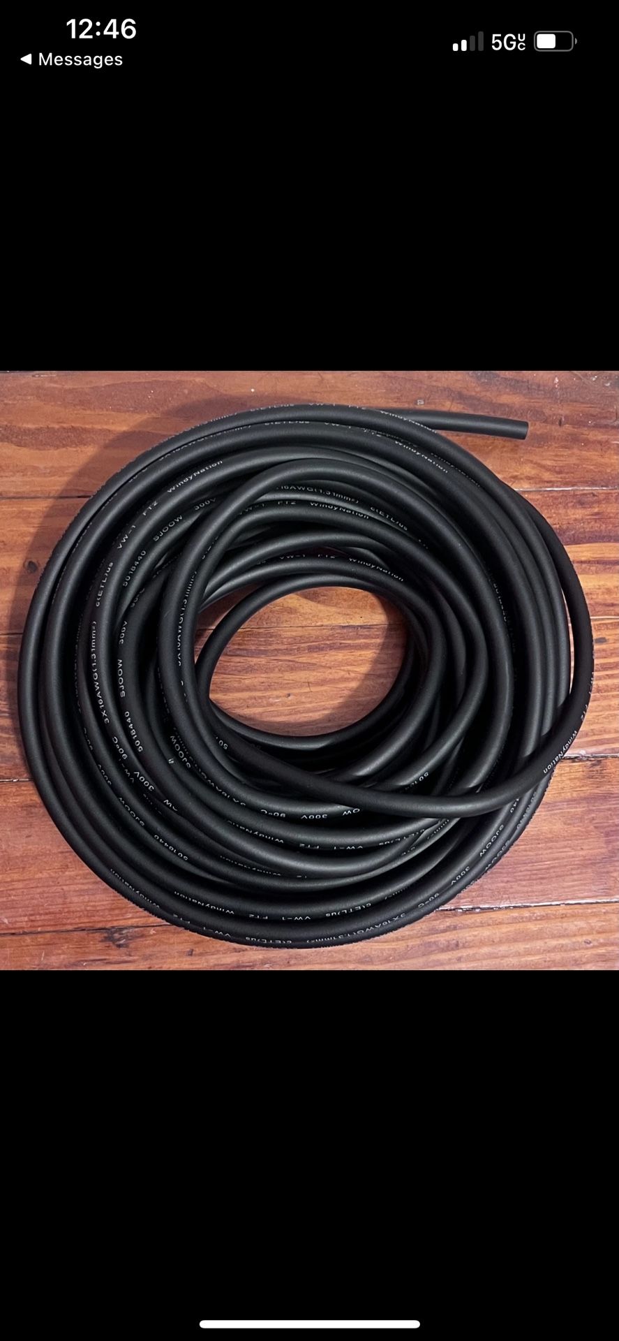 WindyNation 50 ft. 16/3 16-Gauge 3 Conductor 300-Volt Black SJOOW Cable Cord