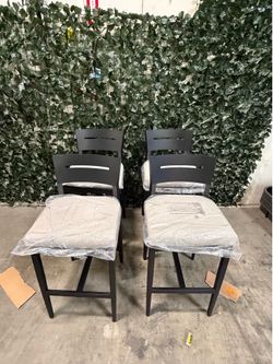 Set of 2 New 28” Aluminum Bar Stool Counter Height Bar Chair with cushion