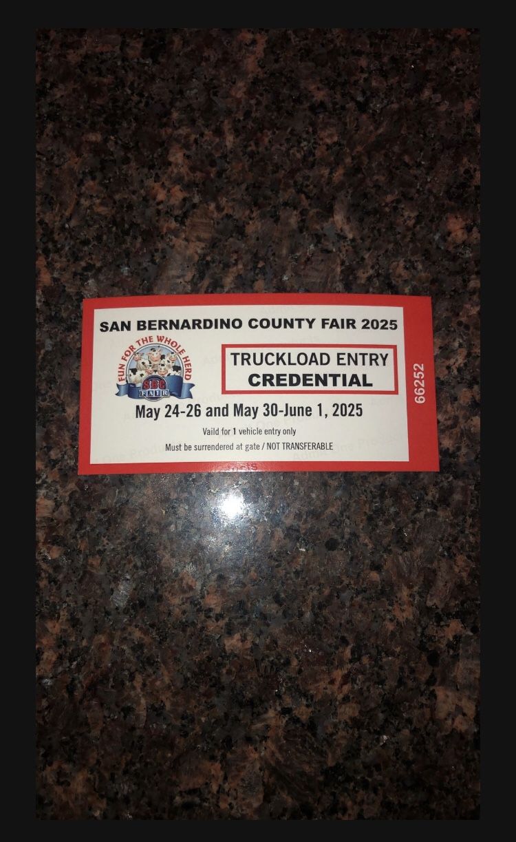 San Bernardino County Fair Truckload Ticket