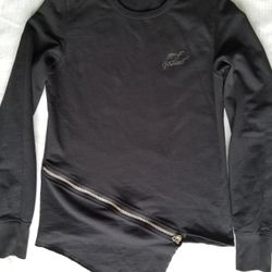 Marithe And Francois Girbaud Black Sweater With Zipper Detail Large