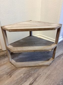 3-Tier Wooden Corner Shelf Unit