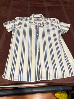 Ike Behar Mens Dress Shirt Medium New No Tags Blue White