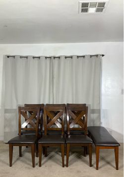 Handsome Dining Chairs & Bench SEATING FOR 8! Sillas y Banca Para 8!