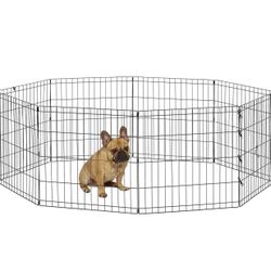 Foldable Black Metal Dog Exercise Pen 