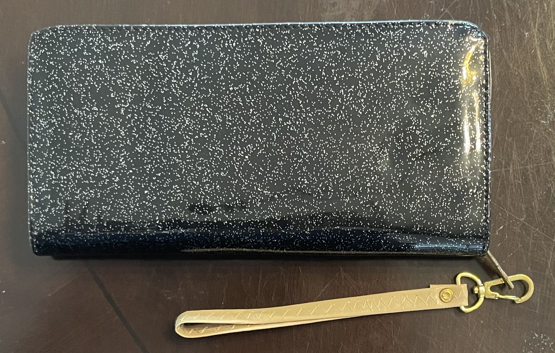 Black w/ Silver Sparkles Wristlet Wallet