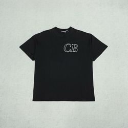 Cole Buxton Black Cotton Short Sleeves