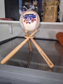 Jackie Robinson 50th Anniversary Collectible Baseball With Stand