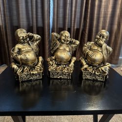 Three Golden Wise Buddha Set