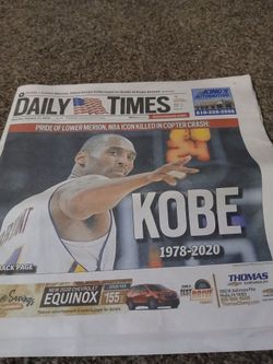 Kobe Bryant Tribute newspaper